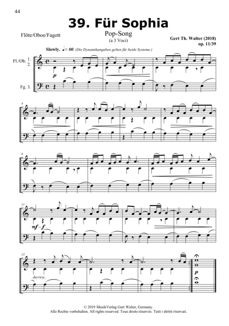 Free Sheet Music For Sophia From Woodwind Pop Romanticists