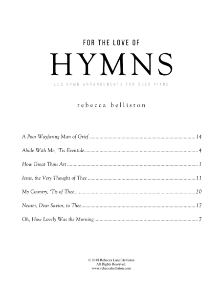 For The Love Of Hymns Lds Hymn Arrangements For Solo Piano Sheet Music