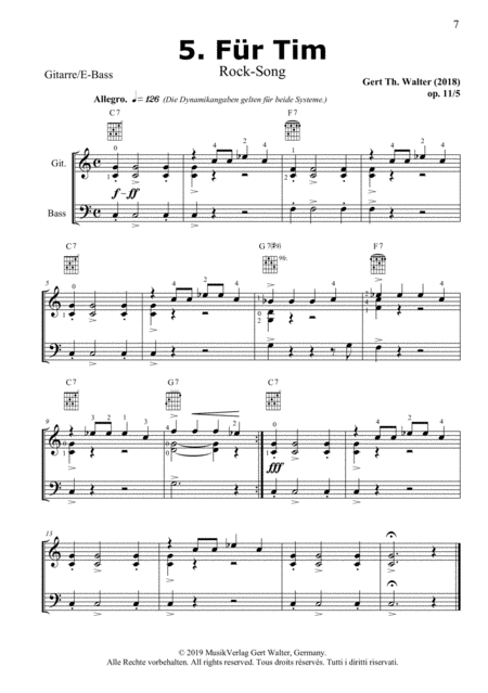 For Tim From Guitar Pop Romanticists Sheet Music