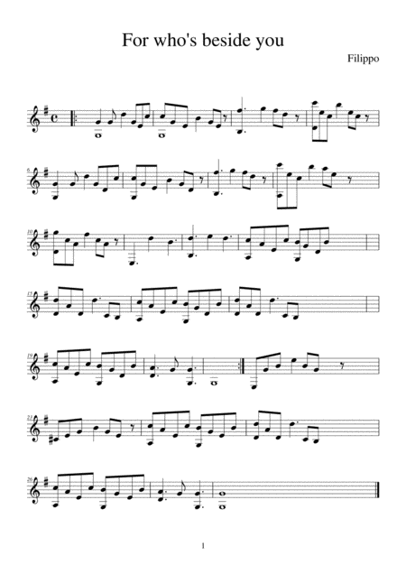 For Whos Beside You Sheet Music