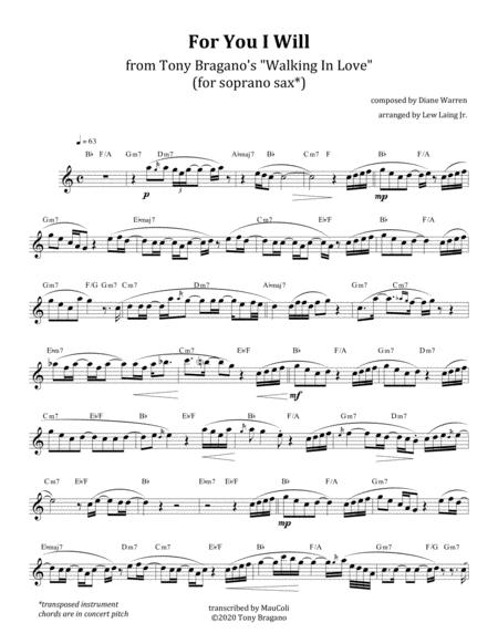 For You I Will Soprano Saxophone Sheet Music