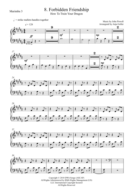 Forbidden Friendship Marimba Trio Marimba 3 Sheet Music