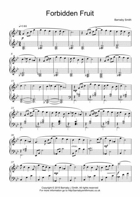 Free Sheet Music Forbidden Fruit