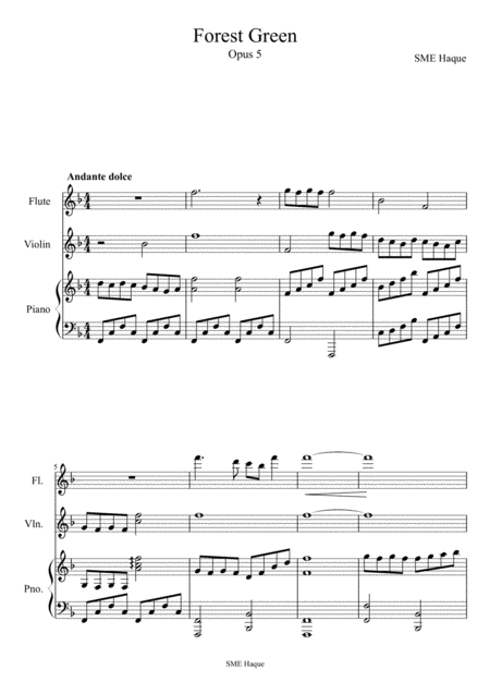 Forest Green Trio Op 5 Sheet Music