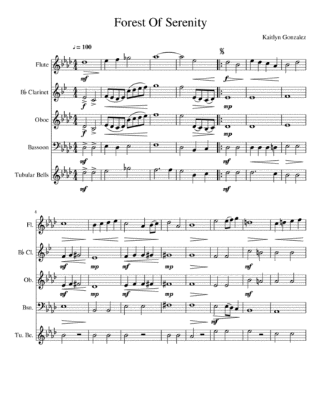 Free Sheet Music Forest Of Serenity