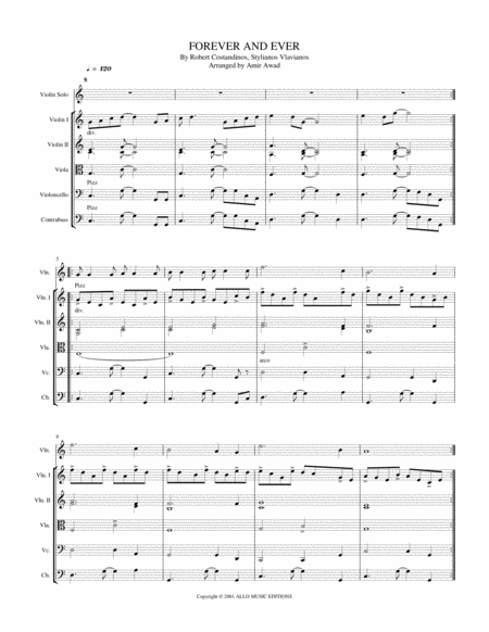 Forever And Ever And Ever For Solo Voice Or Instrument Violin Flute Oboe With String Orchestra Quartet Quintet Sheet Music