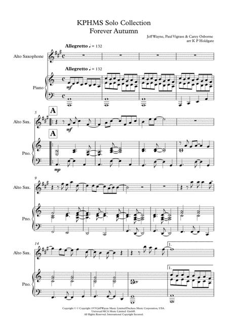 Free Sheet Music Forever Autumn Solo For Alto Sax Piano In C Major