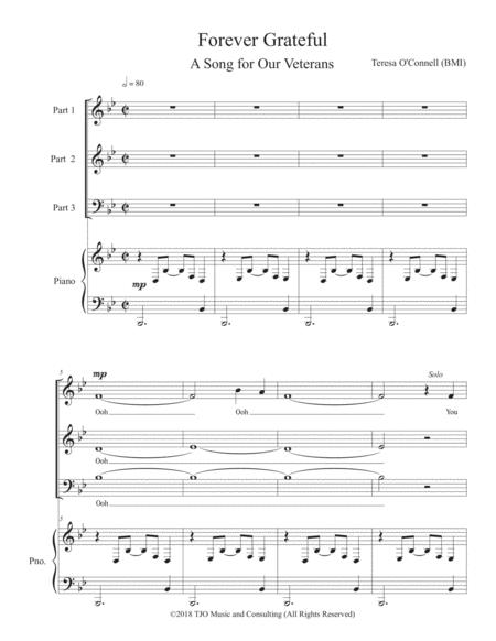 Free Sheet Music Forever Grateful Two Part Make As Many Copies As Needed For Your Choir