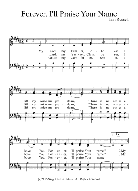 Forever I Will Praise Your Name Sheet Music