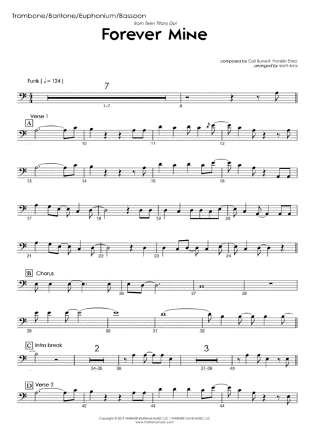 Free Sheet Music Forever Mine From Teen Titans Go Bassoon Play Along