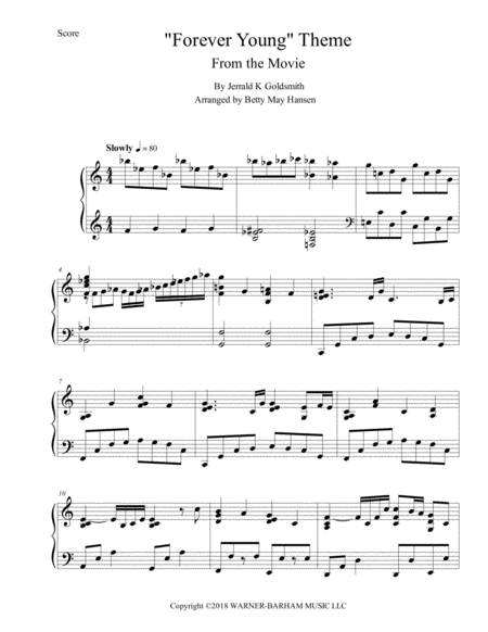 Forever Young Movie Music Sheet Music