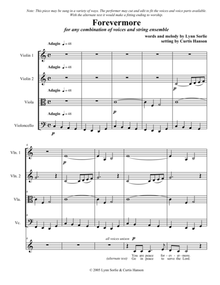 Forevermore Satb With Strings Sheet Music