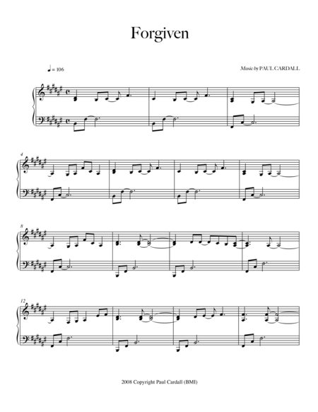 Forgiven Sheet Music