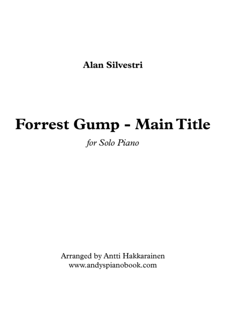 Forrest Gump Main Title Feather Theme For Piano Sheet Music