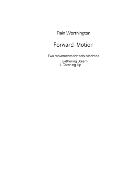 Forward Motion For Solo Marimba Sheet Music