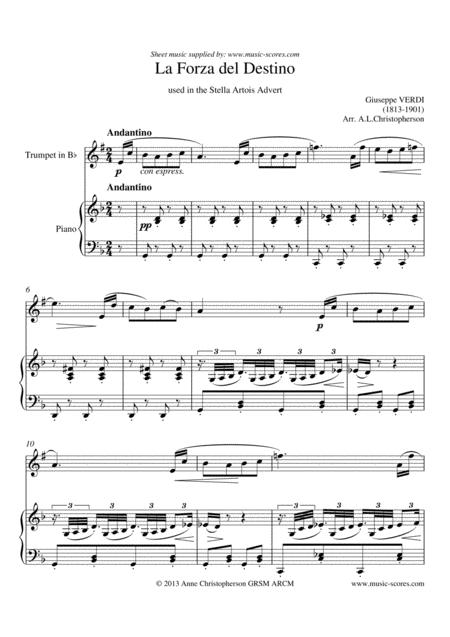 Forza Del Destino Trumpet Piano Sheet Music