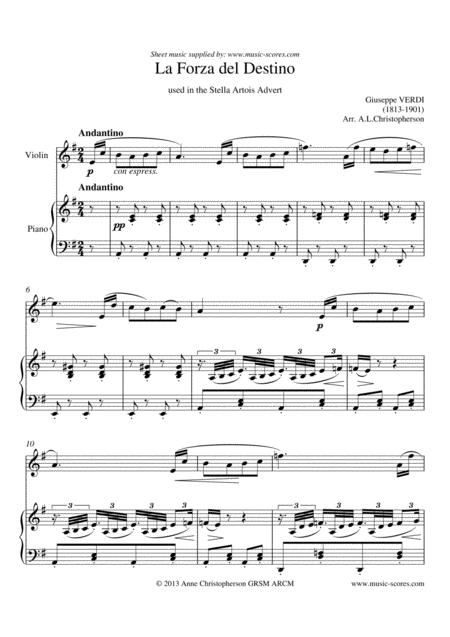 Forza Del Destino Violin Piano Sheet Music