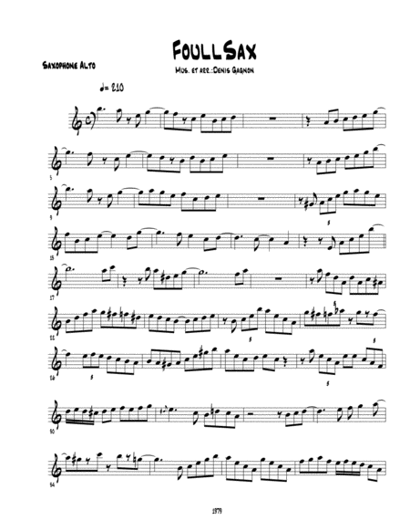 Foullsax Pour Quatuor De Saxophones Et Section Rythmique Score Et 7 Partitions Sheet Music