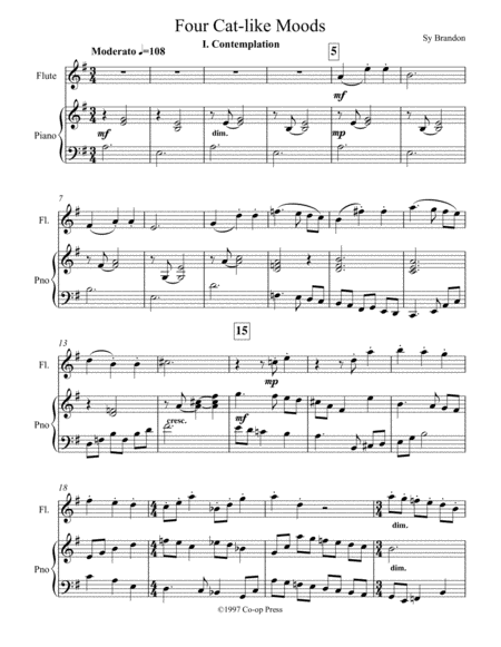 Free Sheet Music Four Cat Like Moods