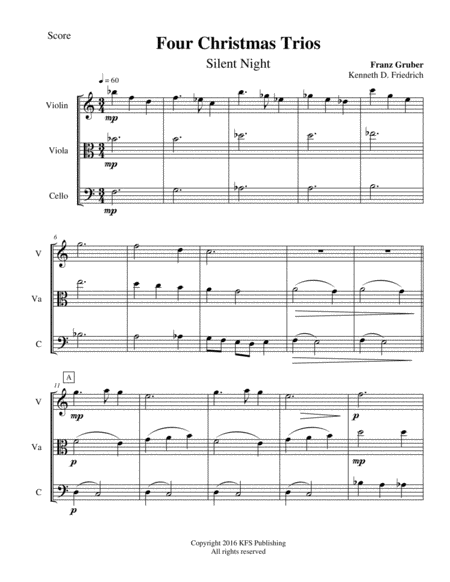 Free Sheet Music Four Christmas Trios For Strings