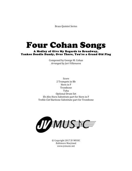 Four Cohan Songs For Brass Quintet Sheet Music