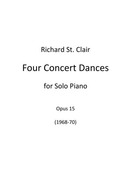 Free Sheet Music Four Concert Dances For Solo Piano 1968 69
