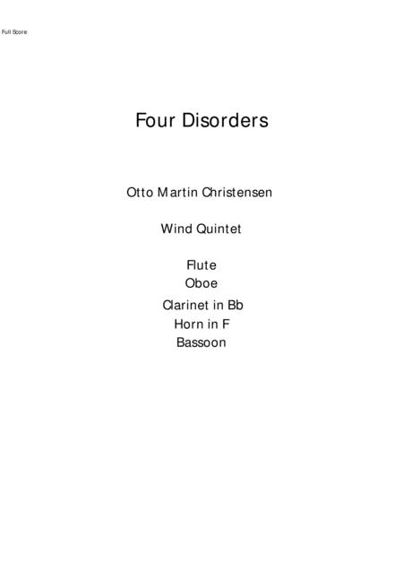 Four Disorders Sheet Music