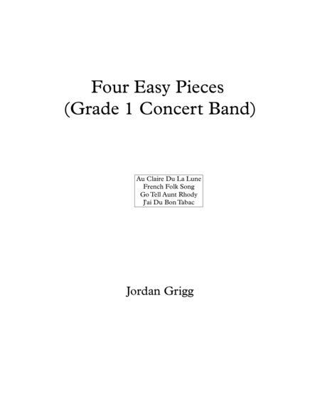 Four Easy Pieces Grade 1 Concert Band Sheet Music