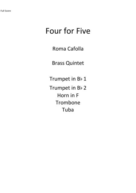 Four For Five Sheet Music