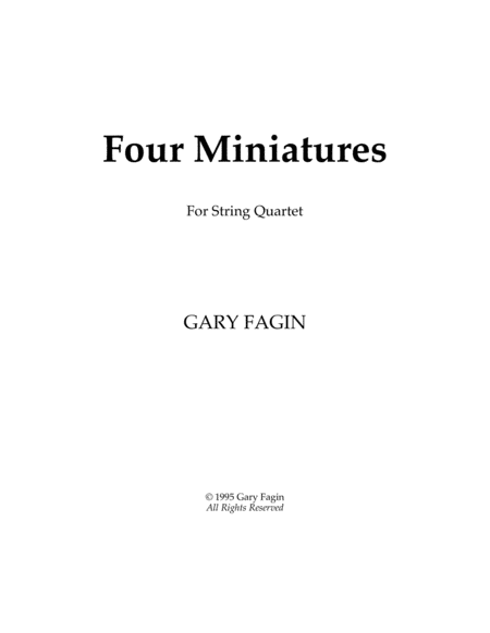 Four Miniatures For String Quartet Sheet Music