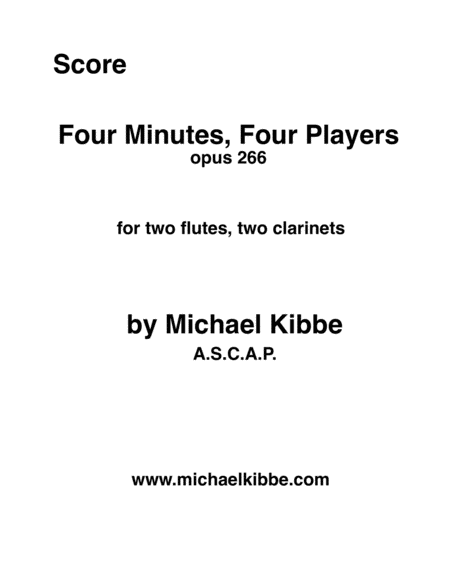 Four Minutes Four Players Opus 266 Sheet Music