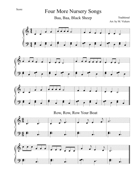 Four More Nursery Songs Sheet Music