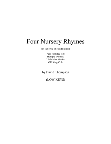 Free Sheet Music Four Nursery Rhymes