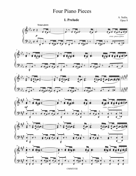 Free Sheet Music Four Piano Pieces Op 8
