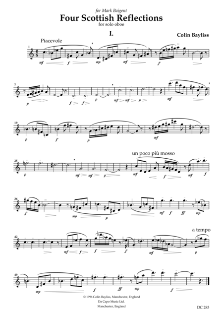 Four Scottish Reflections For Solo Oboe Sheet Music