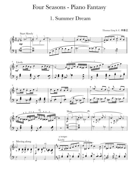 Four Seasons Piano Fantasy Sheet Music