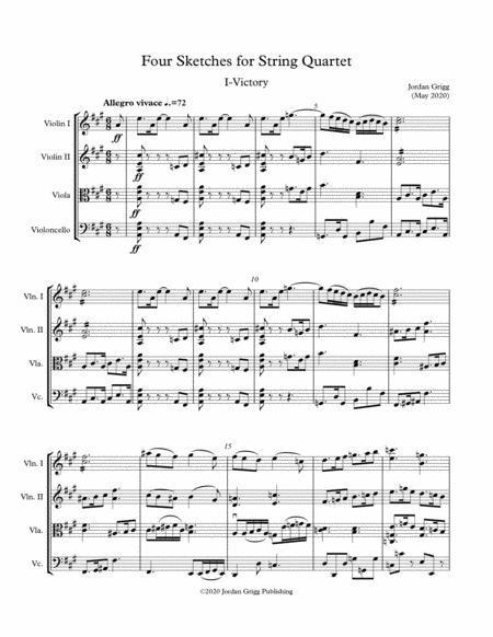 Free Sheet Music Four Sketches For String Quartet