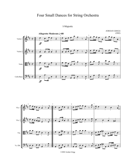 Free Sheet Music Four Small Dances For String Orchestra