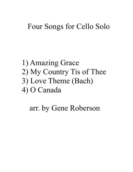 Four Songs For Cello Solo Easy Sheet Music