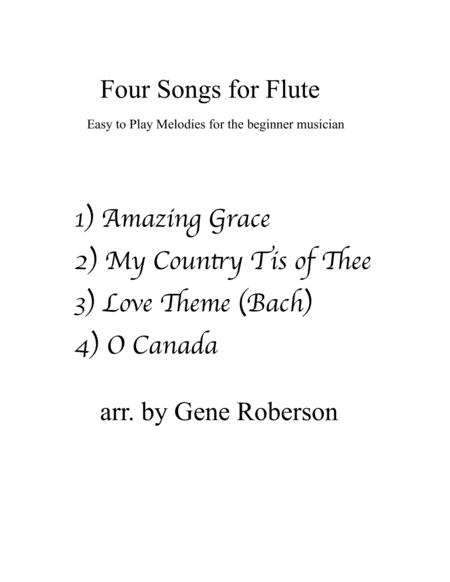 Four Songs For Flute Solo Easy Sheet Music