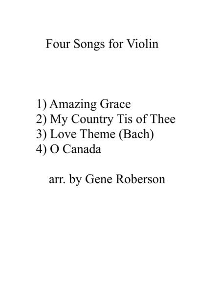 Free Sheet Music Four Songs For Violin Easy
