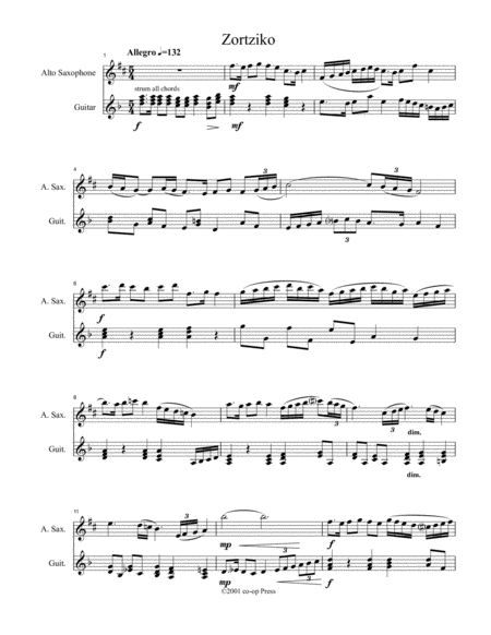 Free Sheet Music Four Spanish Dances For Alto Saxophone And Guitar