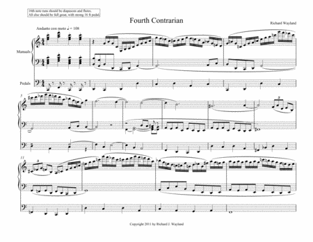 Free Sheet Music Fourth Contrarian