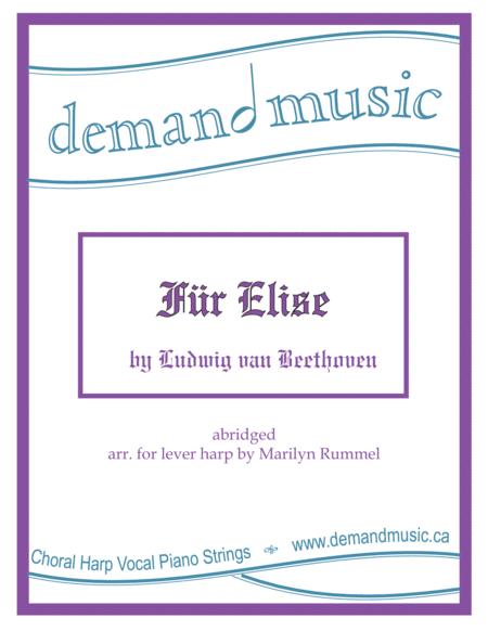 Free Sheet Music Fr Elise For Solo Lever Harp