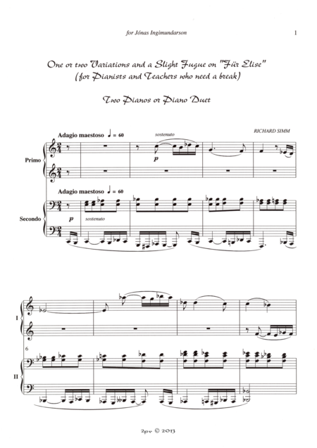 Fr Elise Variations Sheet Music