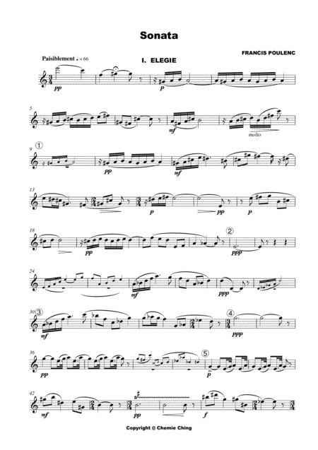 Free Sheet Music Francis Poulenc Sonata For Oboe And Piano Arranged For Soprano Saxophone