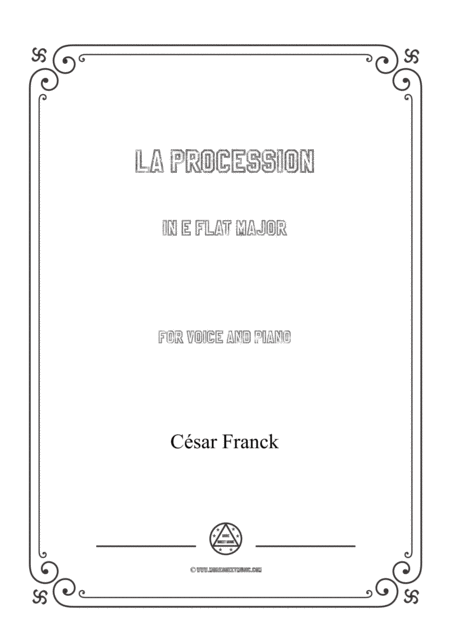 Franck La Procession In E Flat Major For Voice And Piano Sheet Music