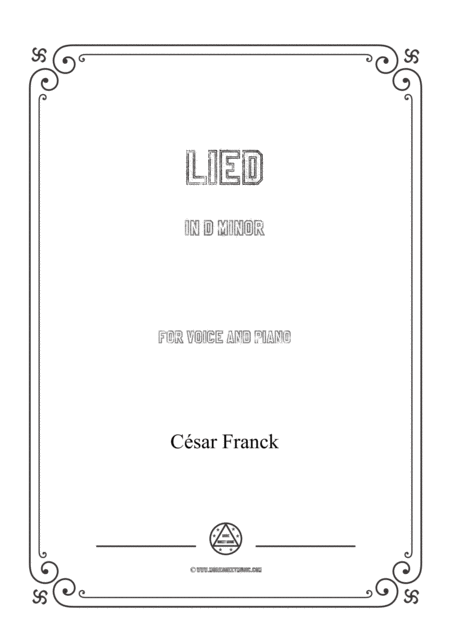 Franck Lied In D Minor For Voice And Piano Sheet Music