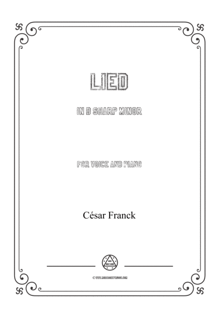 Franck Lied In D Sharp Minor For Voice And Piano Sheet Music