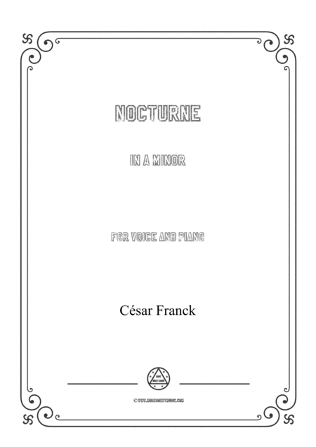 Franck Nocturne In A Minor For Voice And Piano Sheet Music